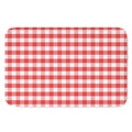 Red And White Gingham Pattern Print Indoor Door Mat