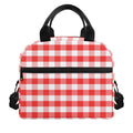 Red And White Gingham Pattern Print Insulated Lunch Bag