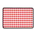 Red And White Gingham Pattern Print Kitchen Mat