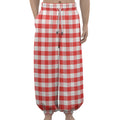 Red And White Gingham Pattern Print Lantern Pants