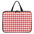 Red And White Gingham Pattern Print Laptop Sleeve With Handle