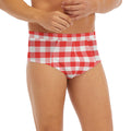 Red And White Gingham Pattern Print Men's Briefs