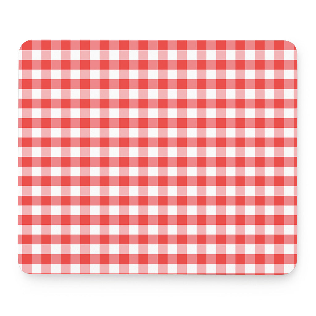 Red And White Gingham Pattern Print Mouse Pad