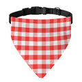 Red And White Gingham Pattern Print Over The Collar Dog Bandana