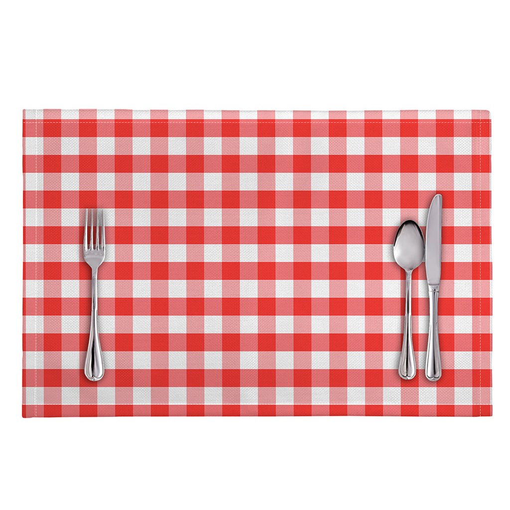 Red And White Gingham Pattern Print Placemat
