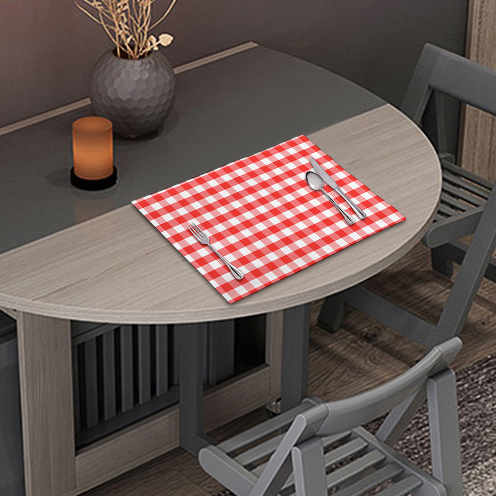 Red And White Gingham Pattern Print Placemat