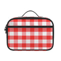 Red And White Gingham Pattern Print Portable Lunch Bag