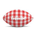 Red And White Gingham Pattern Print Rugby Ball