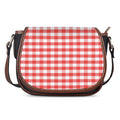 Red And White Gingham Pattern Print Saddle Bag