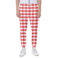 Red And White Gingham Pattern Print Joggers