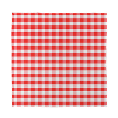 Red And White Gingham Pattern Print Silk Bandana