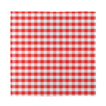 Red And White Gingham Pattern Print Silk Bandana