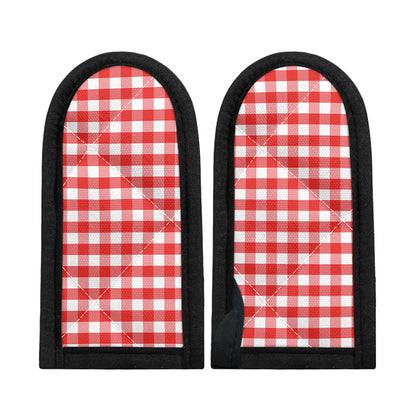 Red And White Gingham Pattern Print Skillet Handle Cover