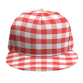 Red And White Gingham Pattern Print Snapback Cap