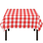 Red And White Gingham Pattern Print Tablecloth