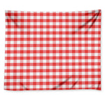 Red And White Gingham Pattern Print Tapestry
