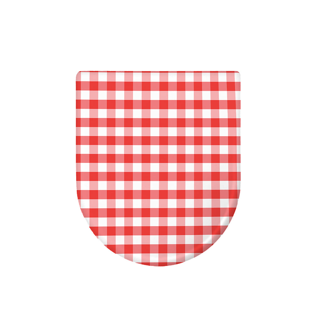 Red And White Gingham Pattern Print Toilet Lid Cover