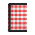 Red And White Gingham Pattern Print Trifold Wallet