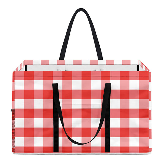Red And White Gingham Pattern Print Utility Tote Bag