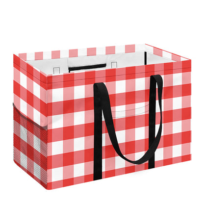 Red And White Gingham Pattern Print Utility Tote Bag
