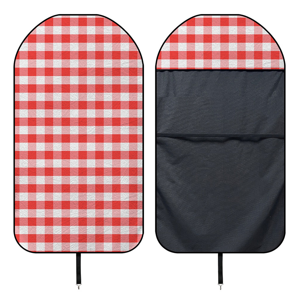 Red And White Gingham Pattern Print Waterproof Car Seat Cover