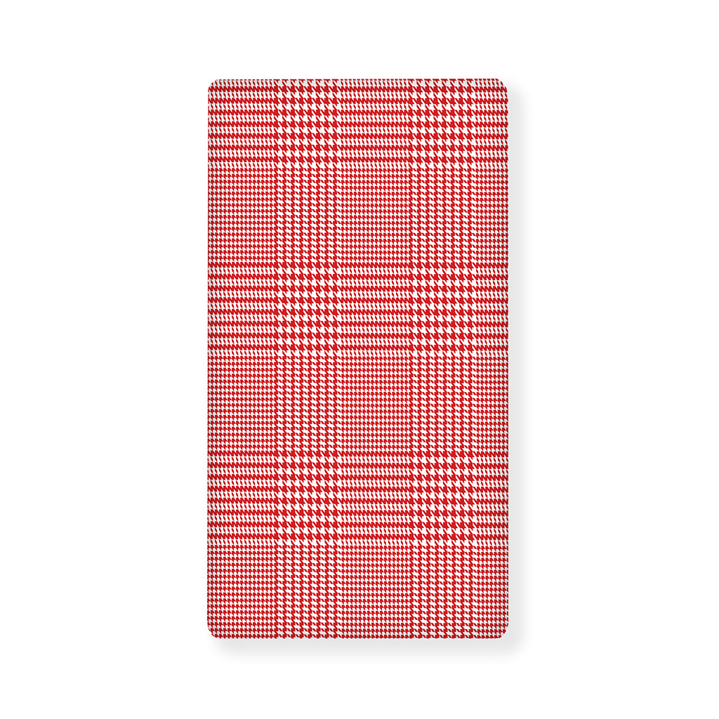 Red And White Glen Plaid Print Baby Crib Sheet