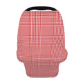 Red And White Glen Plaid Print Baby Seat Cover