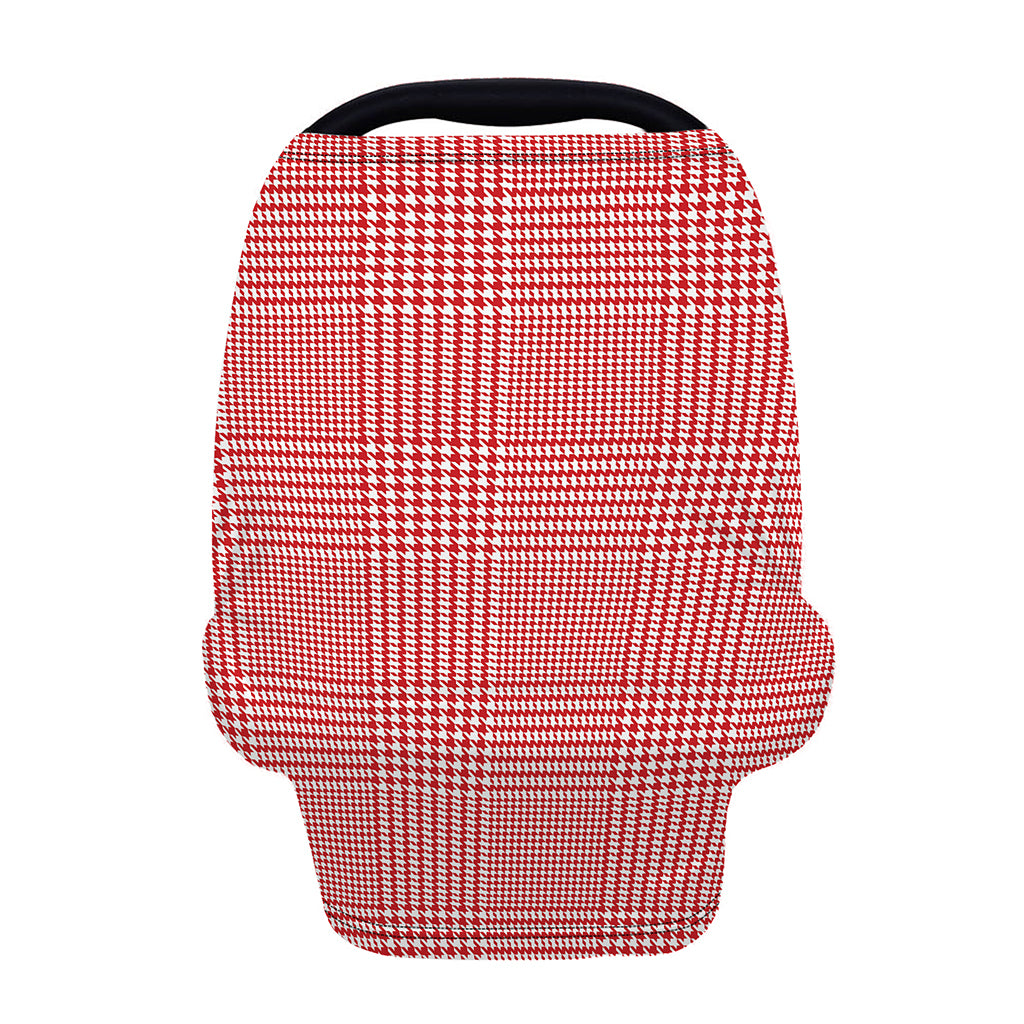 Red And White Glen Plaid Print Baby Seat Cover