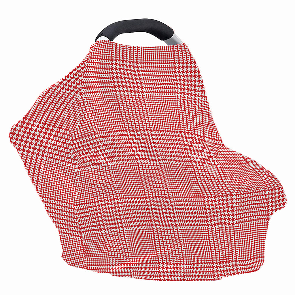 Red And White Glen Plaid Print Baby Seat Cover