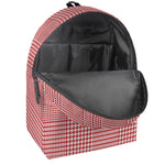 Red And White Glen Plaid Print Backpack