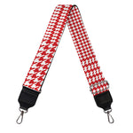 Red And White Glen Plaid Print Bag Strap