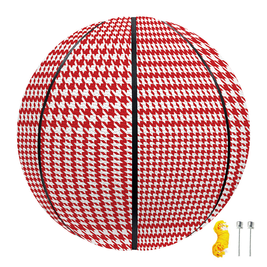 Red And White Glen Plaid Print Basketball