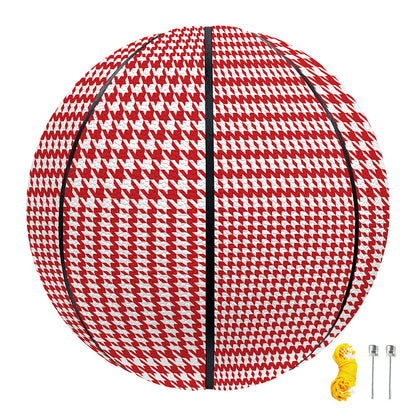 Red And White Glen Plaid Print Basketball