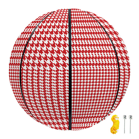 Red And White Glen Plaid Print Basketball