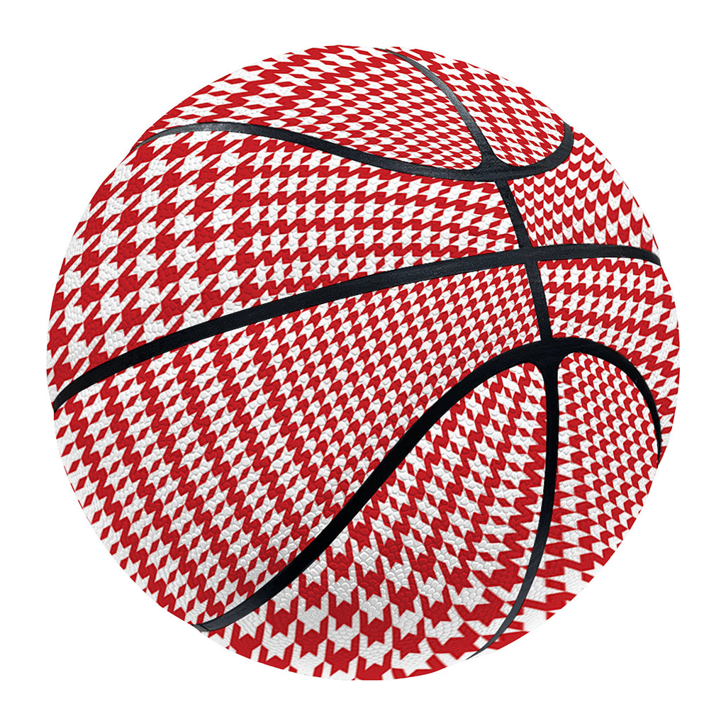 Red And White Glen Plaid Print Basketball
