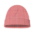 Red And White Glen Plaid Print Beanie