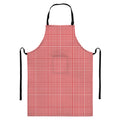Red And White Glen Plaid Print Bib Apron With Pocket