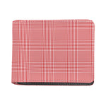 Red And White Glen Plaid Print Bifold Wallet