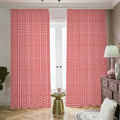 Red And White Glen Plaid Print Dimout Pencil Pleat Curtains