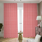 Red And White Glen Plaid Print Blackout Pencil Pleat Curtains