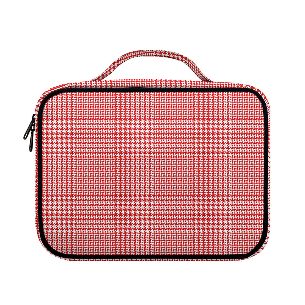 Red And White Glen Plaid Print Briefcase Bible Bag