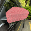 Red And White Glen Plaid Print Car Side Mirror Covers