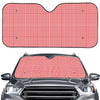 Red And White Glen Plaid Print Car Windshield Sun Shade