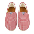 Red And White Glen Plaid Print Casual Shoes