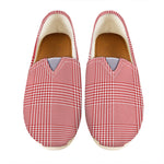Red And White Glen Plaid Print Casual Shoes