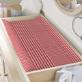 Red And White Glen Plaid Print Changing Pad Cover