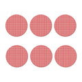 Red And White Glen Plaid Print Coaster Set