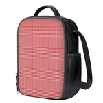 Red And White Glen Plaid Print Crossbody Lunch Bag