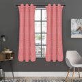 Red And White Glen Plaid Print Grommet Curtain Panels