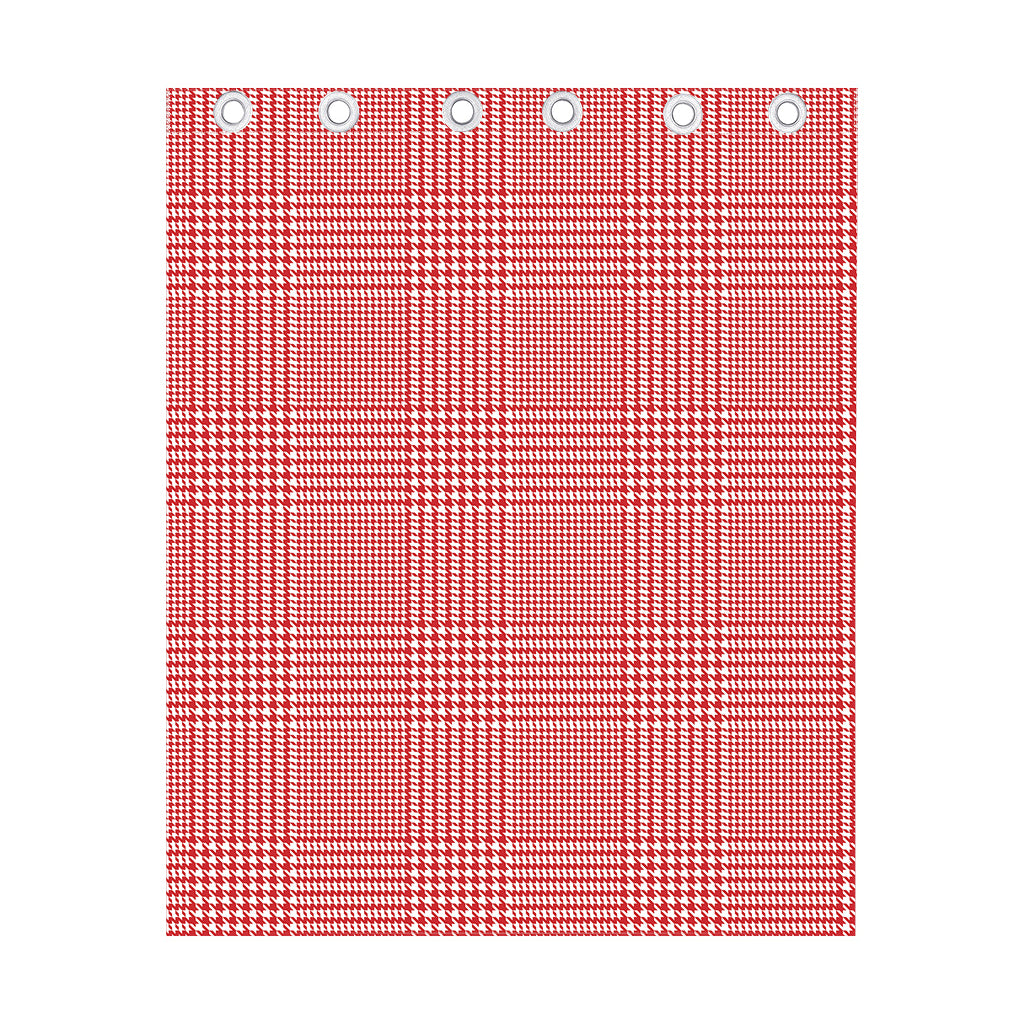 Red And White Glen Plaid Print Curtain